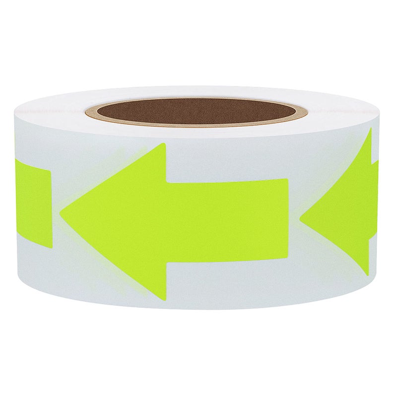 Hybsk Arrow Stickers Bright Eye-Catching Versatile Arrow Signs for Office Marking Plans Total 500 Labels Per Roll (Fluorescence Yellow) - Image 1
